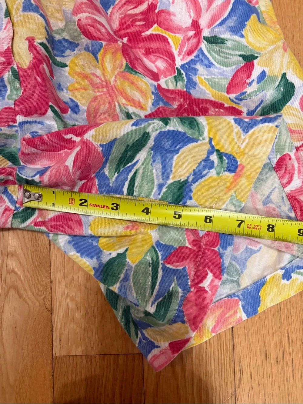 Vtg 90s Eastbrook High Waisted Cotton Pleated Tropical Floral Shorts Retro 4
